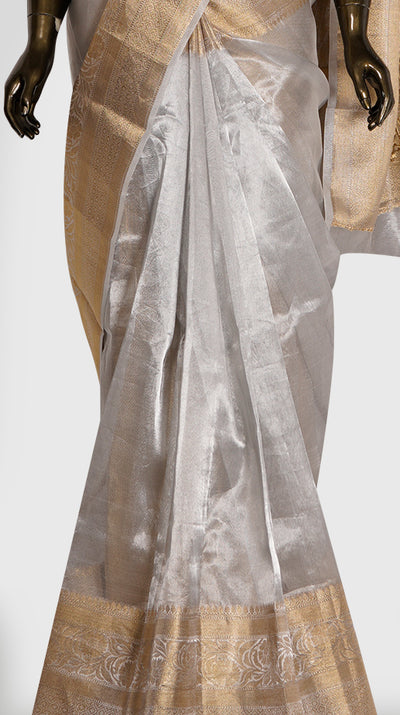 Silver Tissue Banaras Saree - Clio Silks