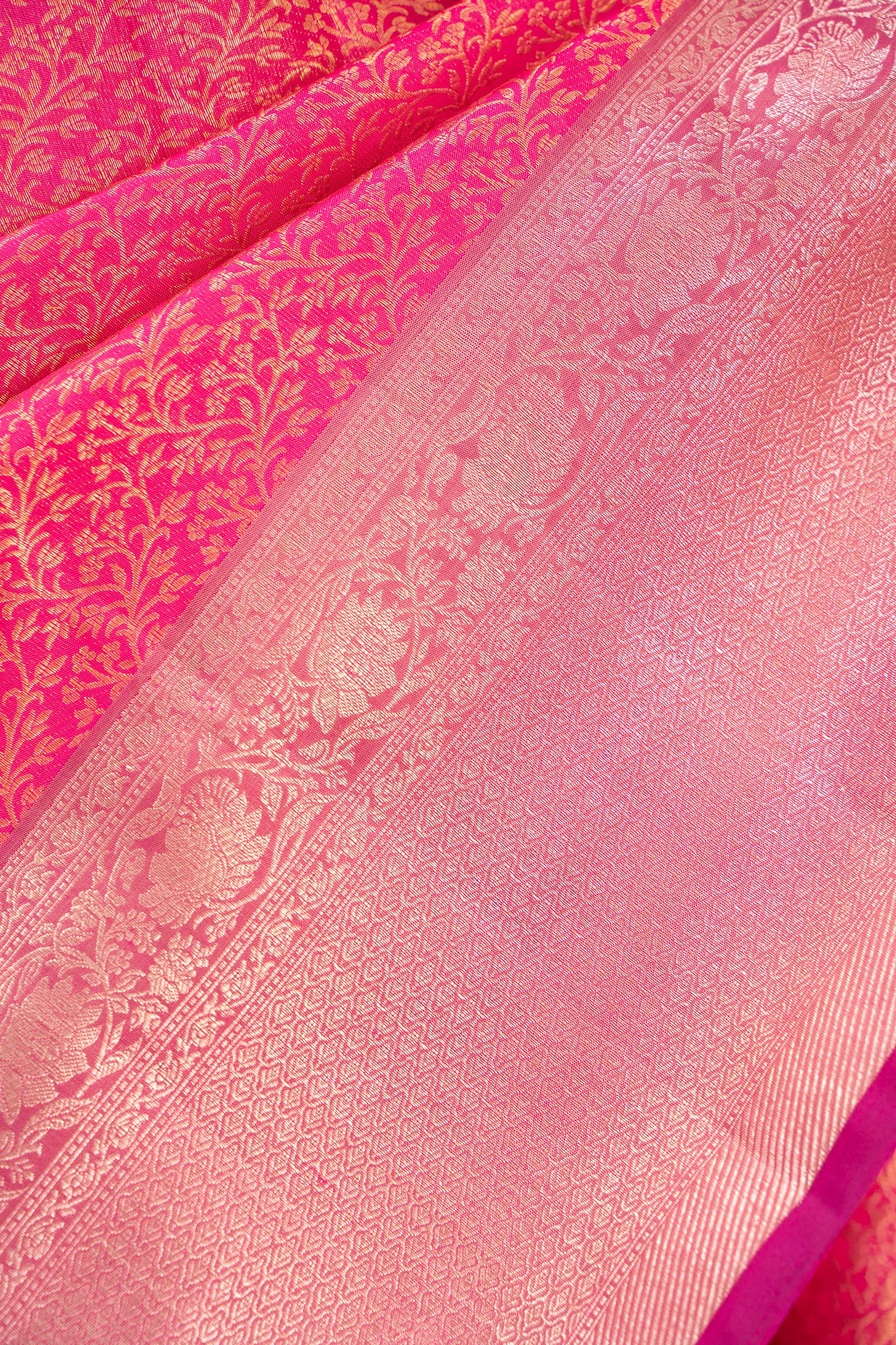 Magenta and Purple Brocade Pure Kanjivaram Silk Sari - Clio Silks