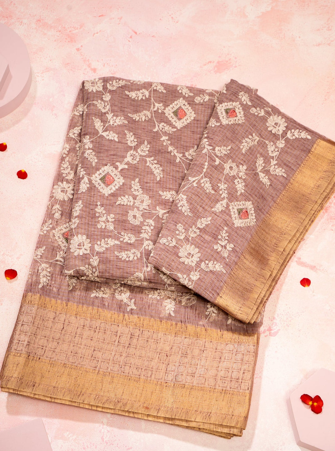 Embroidered Banaras Tussar Saree