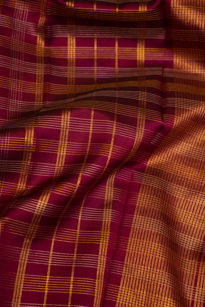 Jamun Purple Muthukattam Pure Kanjivaram Silk Sari - Clio Silks