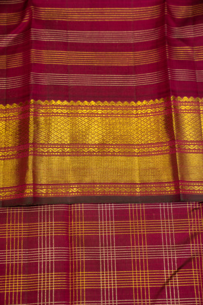 Jamun Purple Muthukattam Pure Kanjivaram Silk Sari - Clio Silks