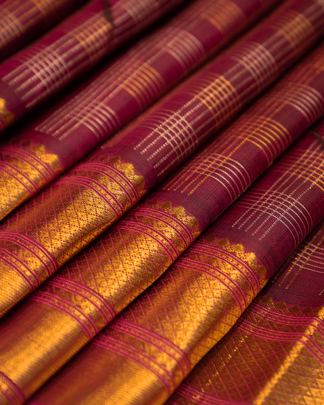 Jamun Purple Muthukattam Pure Kanjivaram Silk Sari - Clio Silks