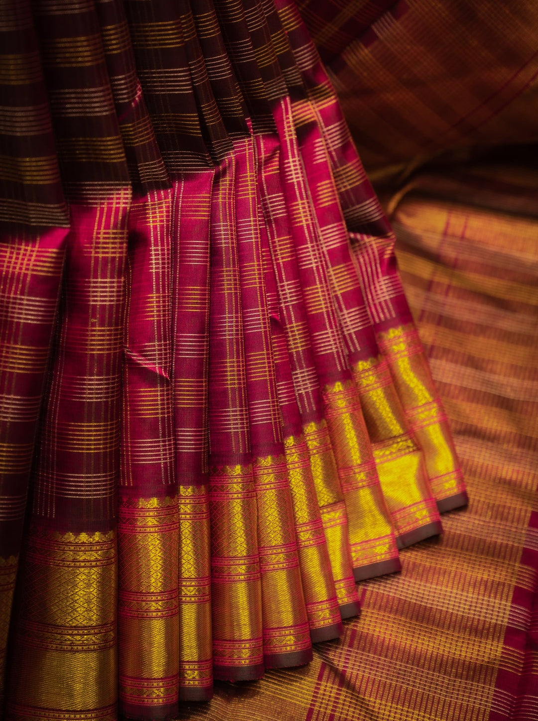Jamun Purple Muthukattam Pure Kanjivaram Silk Sari - Clio Silks
