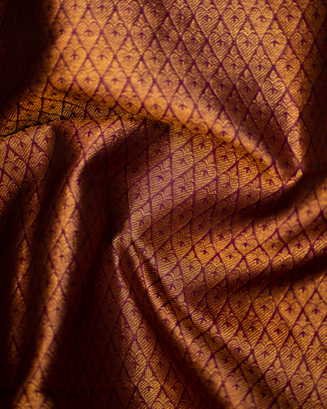 Sangria Purple Traditional Pure Kanjivaram Silk Sari - Clio Silks
