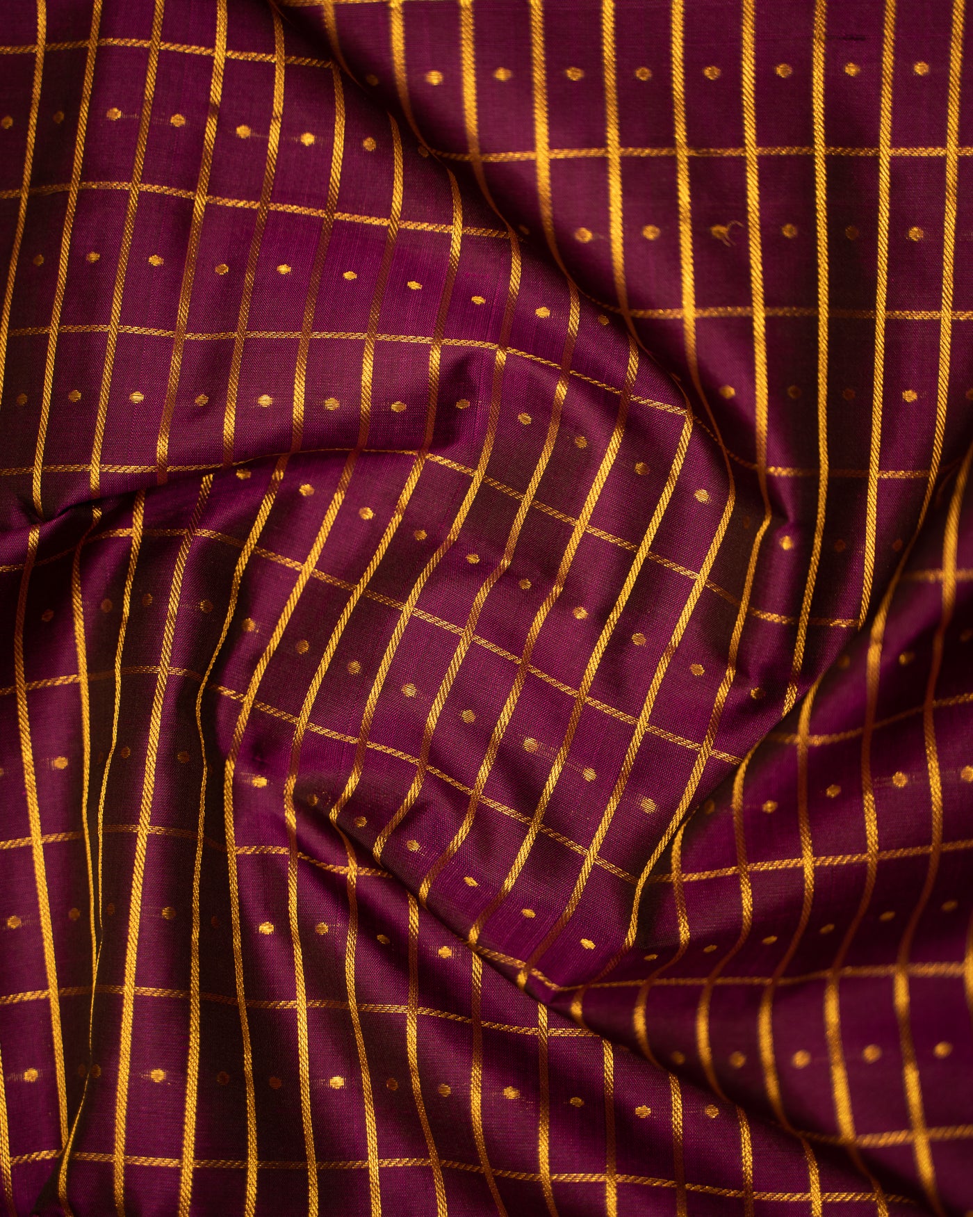 Sangria Purple Traditional Pure Kanjivaram Silk Sari - Clio Silks