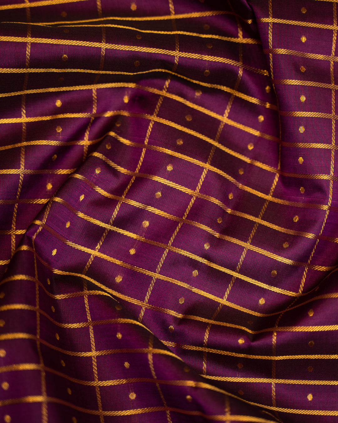 Sangria Purple Traditional Pure Kanjivaram Silk Sari - Clio Silks
