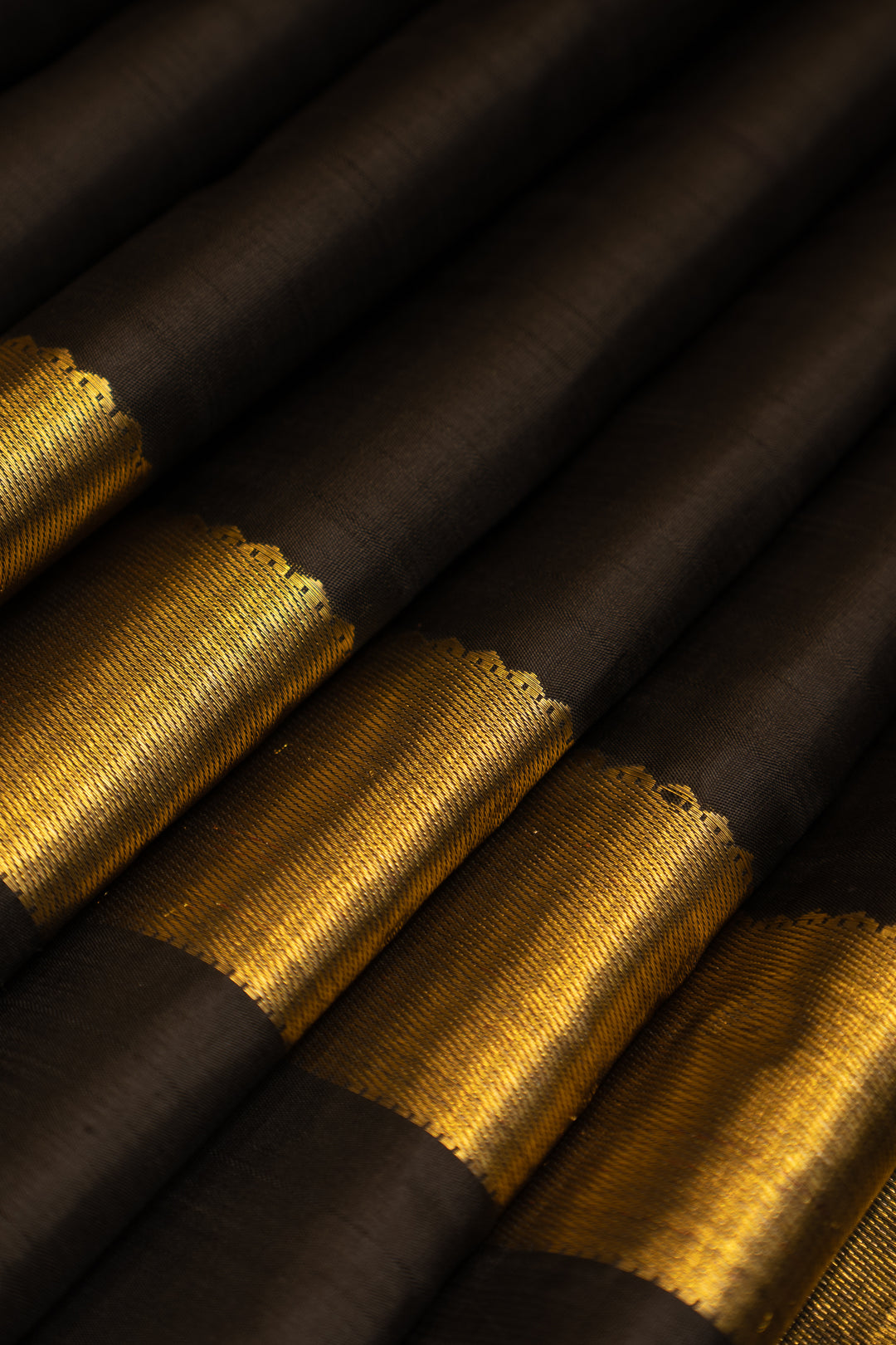 Black and Multi checks Kanjivaram Silk Sari - Clio Silks