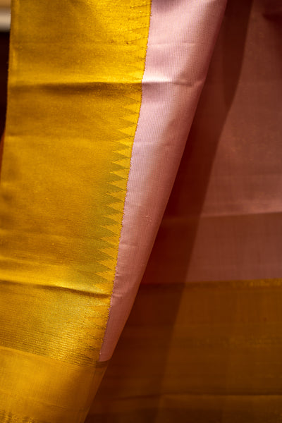 Lilac Vairaoosi and Mustard 8 Kol Pure Kanjivaram Silk Sari - Clio Silks