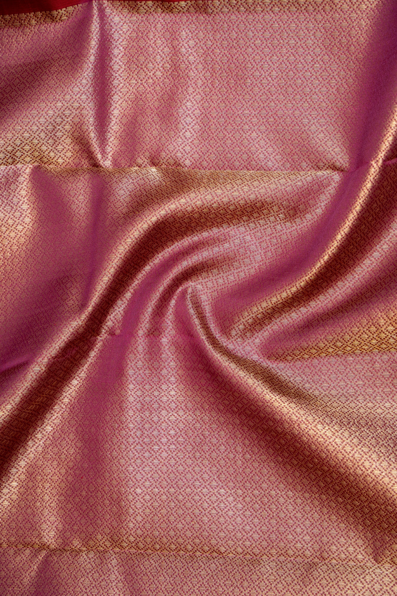 Orange and Purple Jacquard Rettai Pettu Pure Kanjivaram Silk Sari - Clio Silks