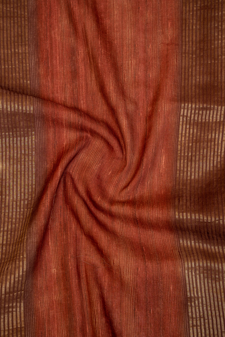 Beige Floral Printed Bhagalpur Tussar Sari - Clio Silks