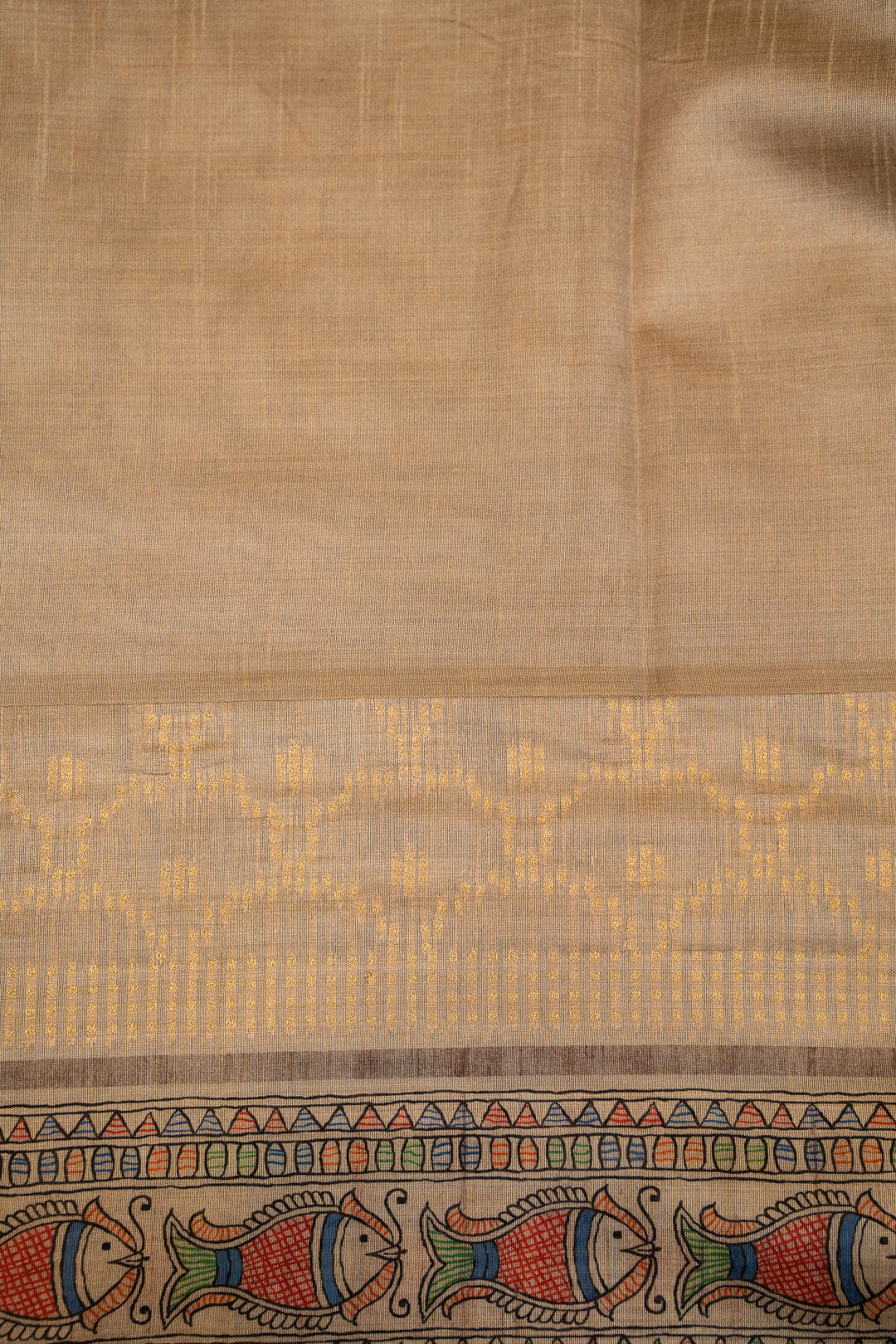 Pastel Green Madhubani Printed Tussar Sari - Clio Silks