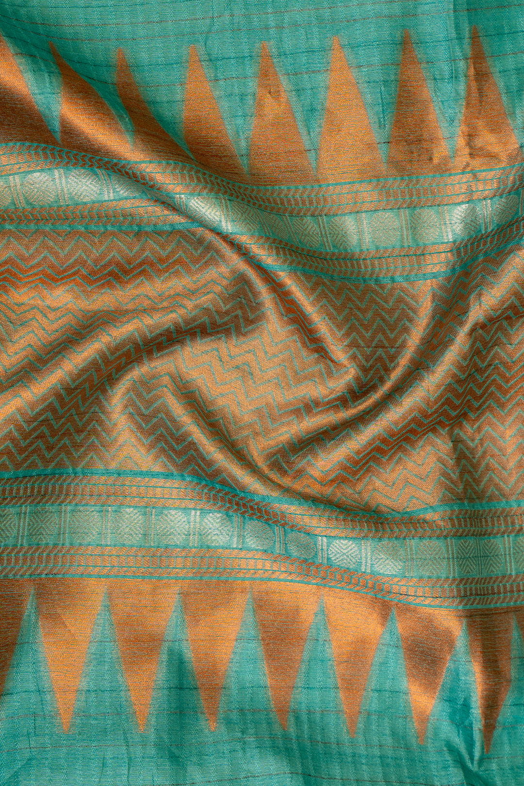 Cyan Blue Bhagalpur Tussar Sari - Clio Silks