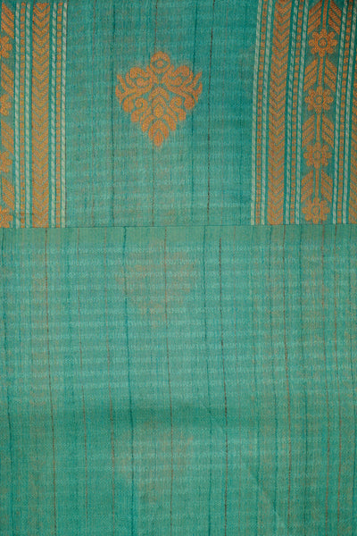 Cyan Blue Bhagalpur Tussar Sari - Clio Silks