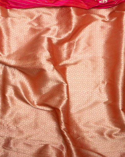 Rani Pink Floral Pure Khadwa Pure Banaras Silk Sari - Clio Silks