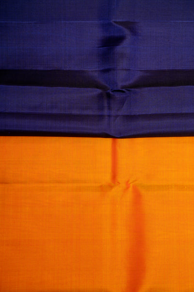 Orange Ganga Jamuna Pure Kanjivaram Silk Sari - Clio Silks