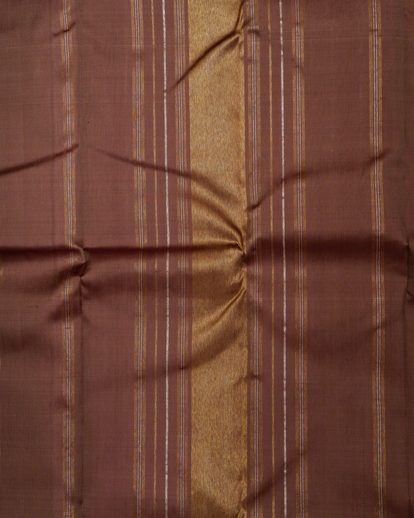 Sand Beige and Tawny Brown Pure Kanjivaram Silk Sari - Clio Silks