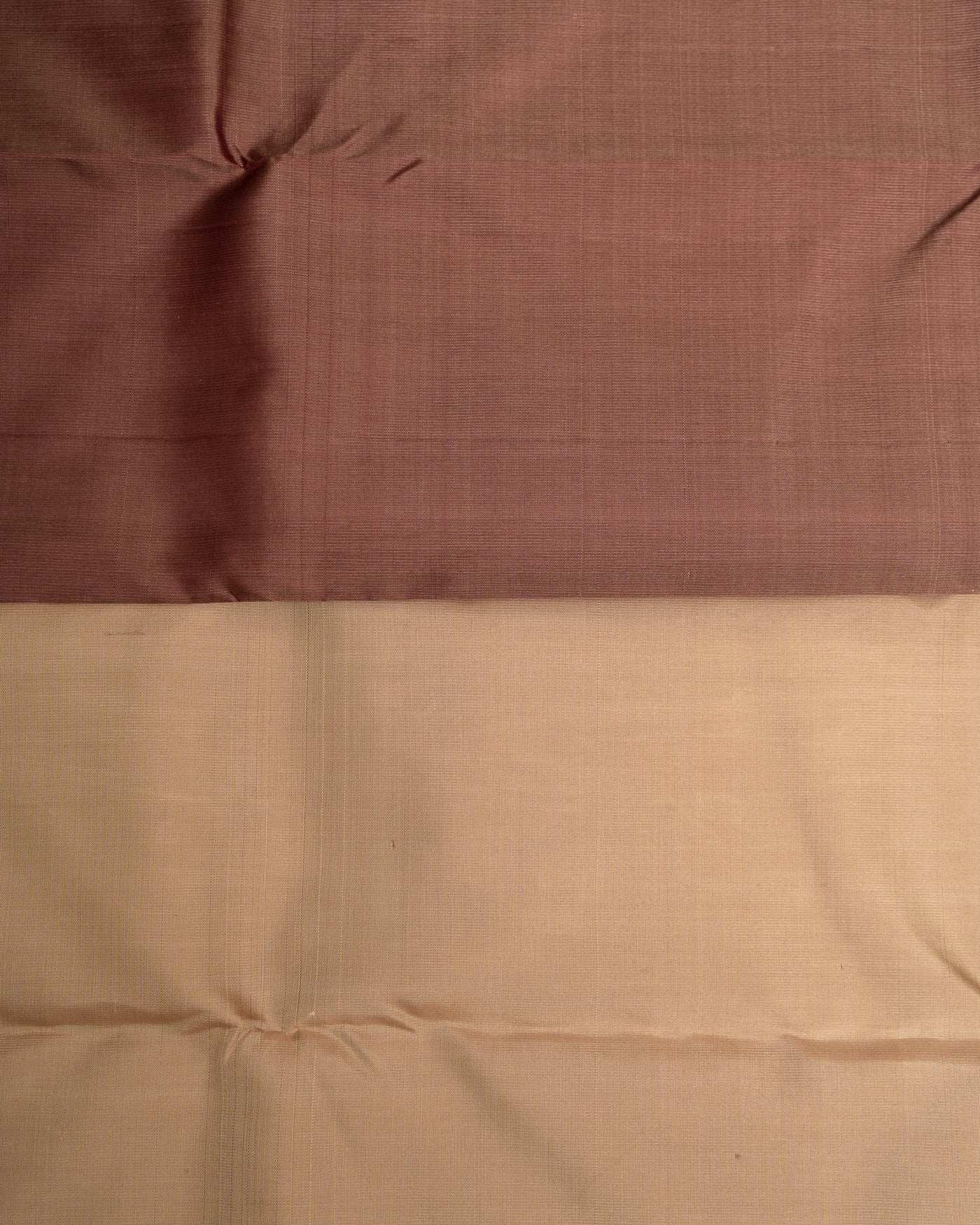 Sand Beige and Tawny Brown Pure Kanjivaram Silk Sari - Clio Silks
