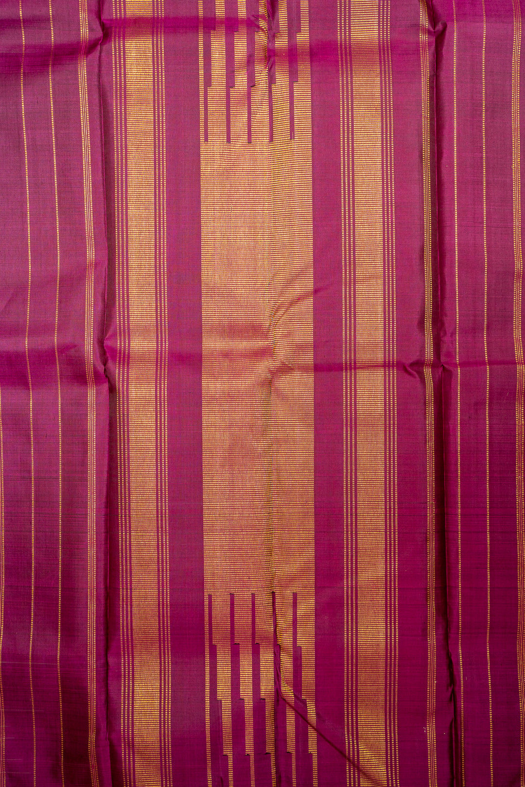 Grey and Rust Orange Thread Checks Rettai Pettu Pure Kanjivaram Silk Sari - Clio Silks