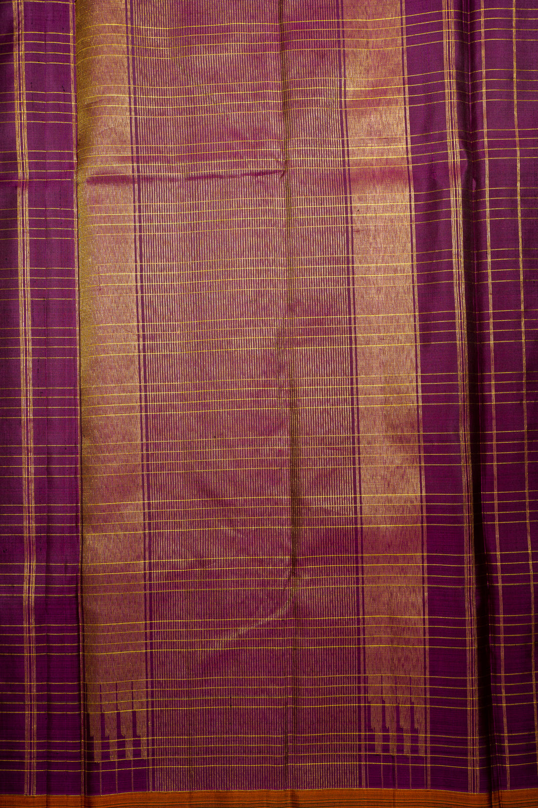 Peacock Green Zari Checks Pure Kanjivaram Silk Sari - Clio Silks