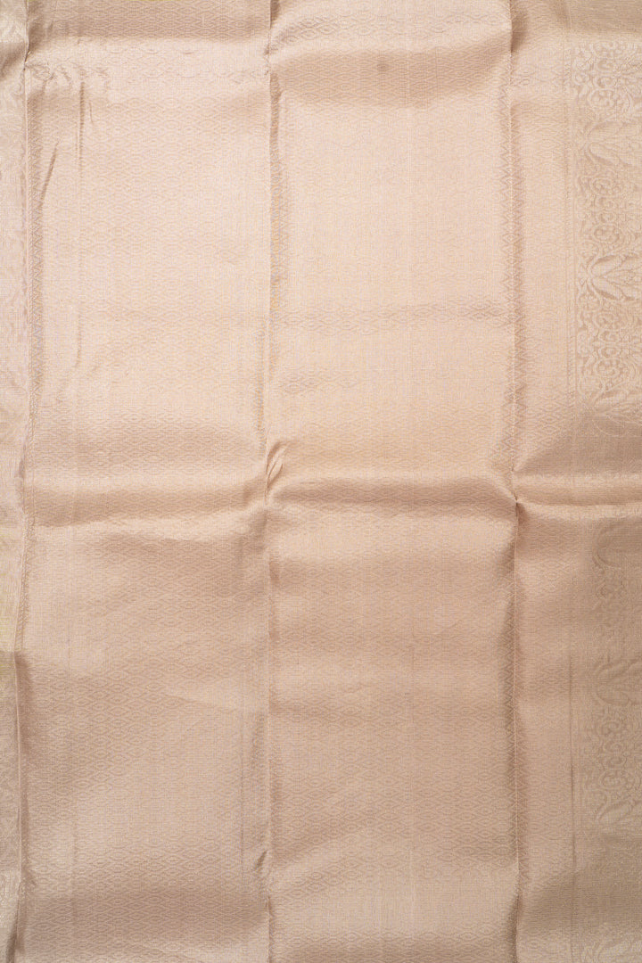 Lime Green and Grey Half and Half Pure Kanjivaram Silk Sari - Clio Silks