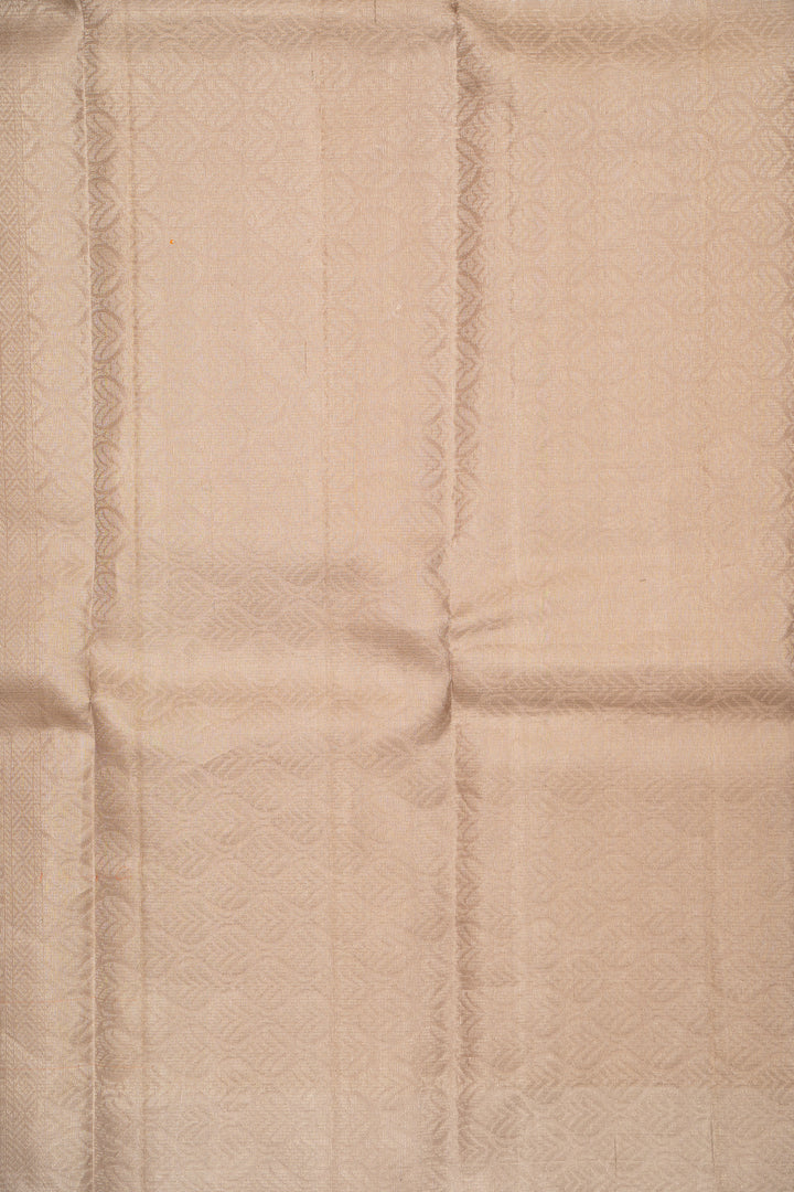 Peach Orange and Grey Half and Half Pure Silk Sari - Clio Silks