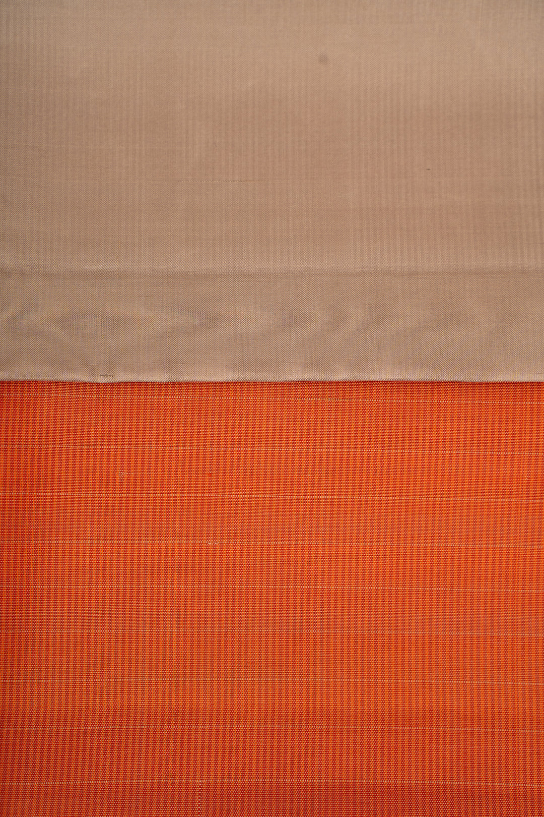 Peach Orange and Grey Half and Half Pure Silk Sari - Clio Silks