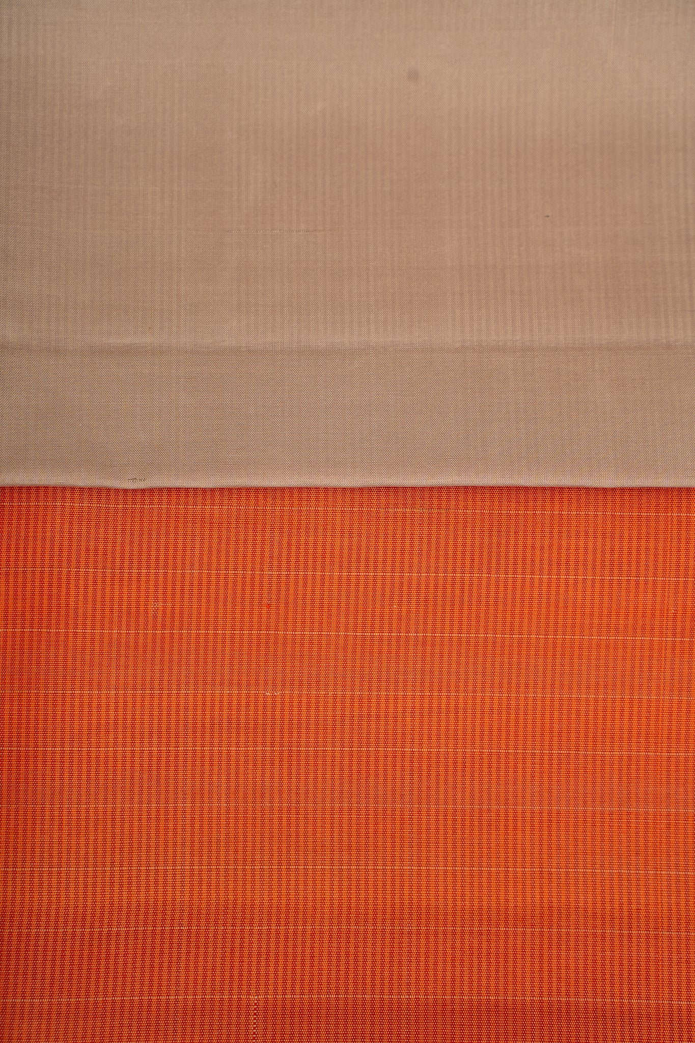 Peach Orange and Grey Half and Half Pure Silk Sari - Clio Silks