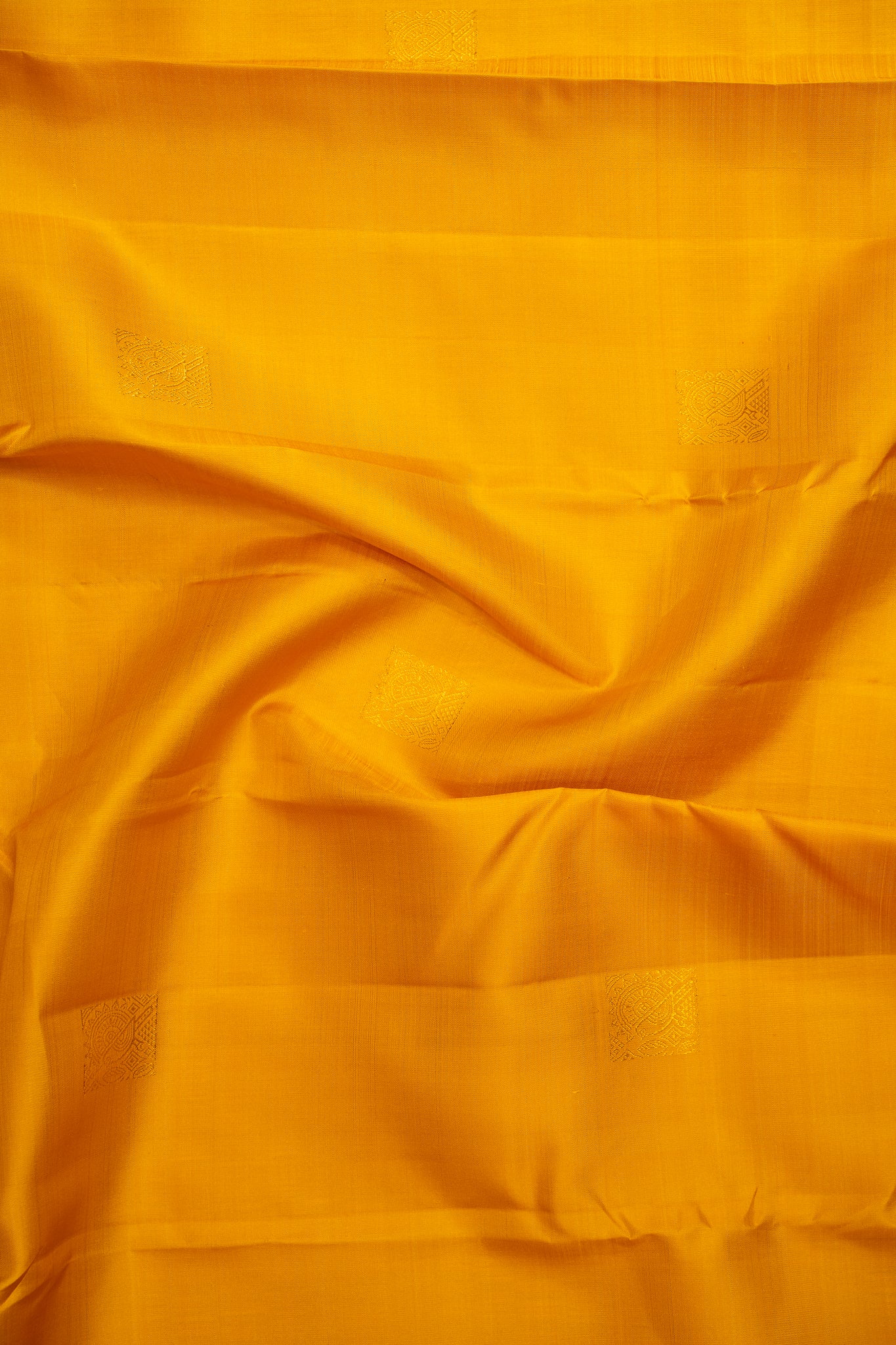 Mango Yellow and Peach Rettai Pettu Pure Kanjivaram Silk Sari - Clio Silks