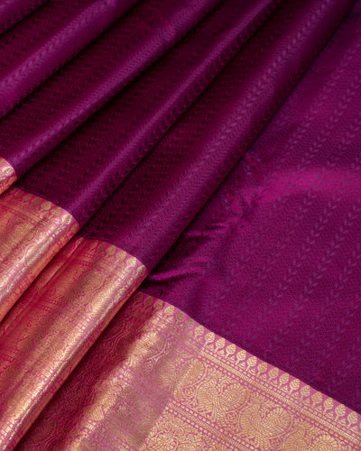 Magenta and Pink Jacquard Pure Kanjivaram Silk Sari - Clio Silks