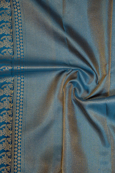 Blue Pochampally Ikat Pure Kanjivaram Silk Sari - Clio Silks