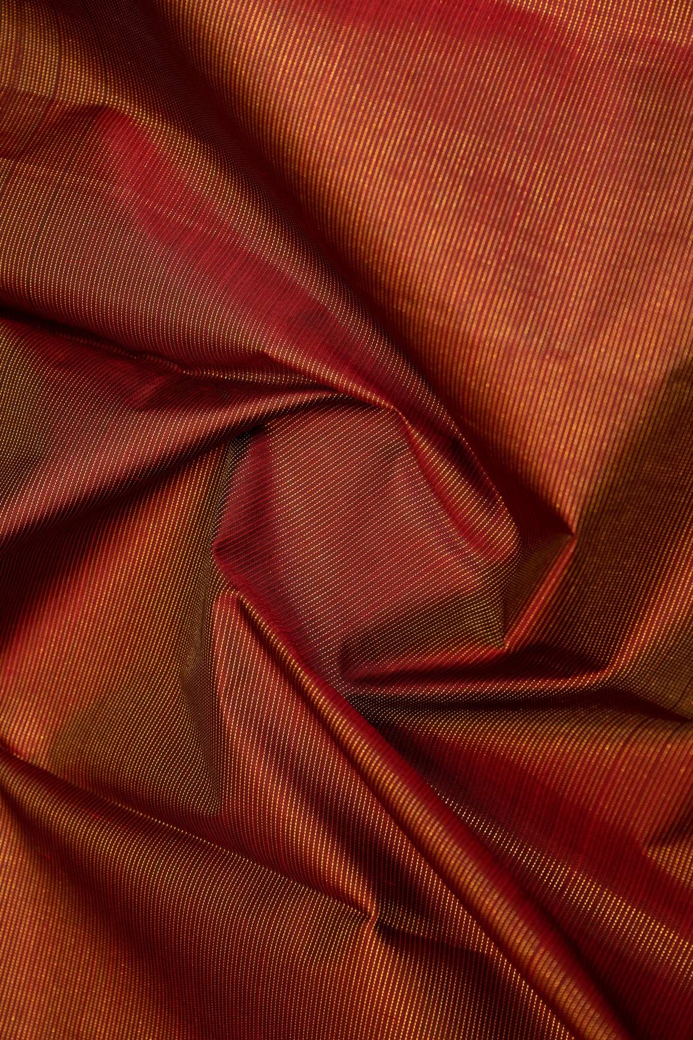 Maroon and Rust Orange Zari Seer Traditional Pure Kanjivaram Silk Sari - Clio Silks
