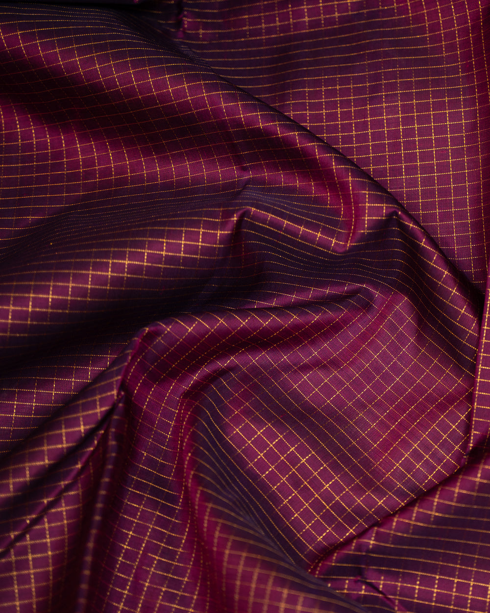 Mulberry Purple Zari Kattam Pure Kanjivaram Silk Sari - Clio Silks