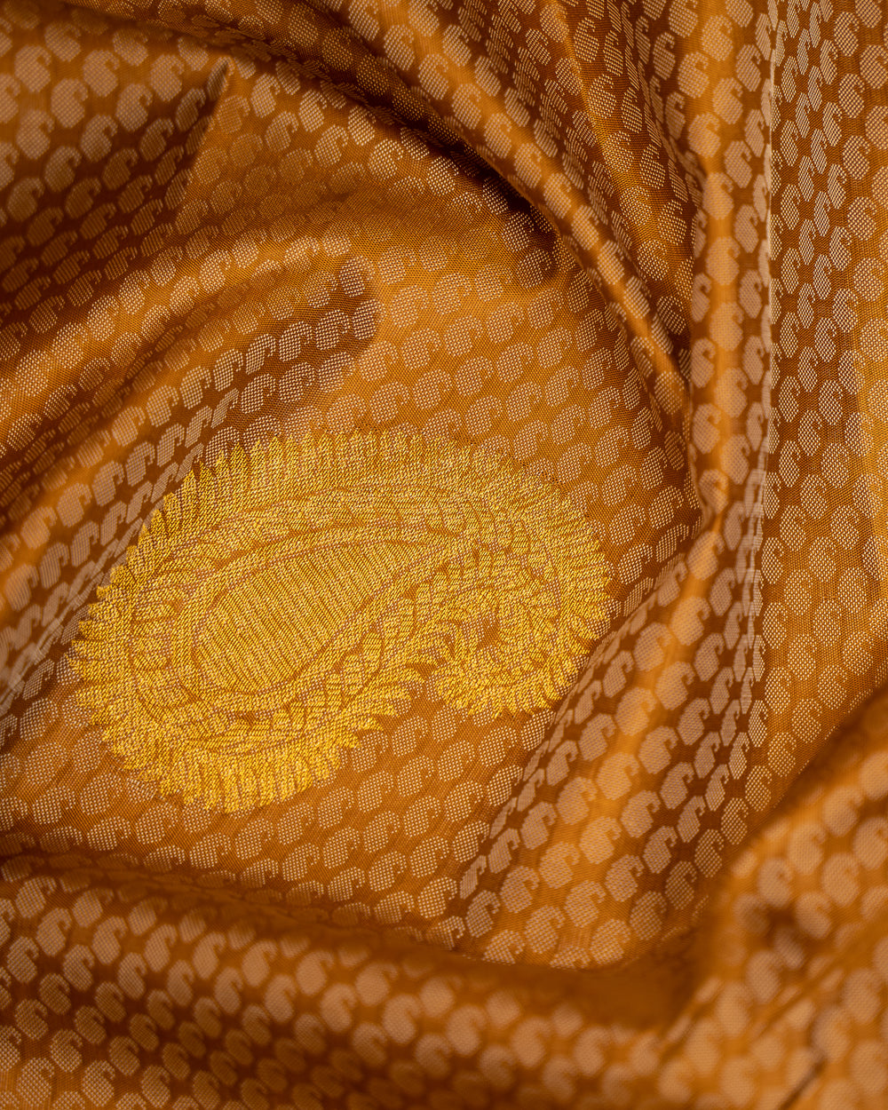 Beige and Lotus Pink Paisley Jacquard Pure Kanjivaram Silk Sari - Clio Silks