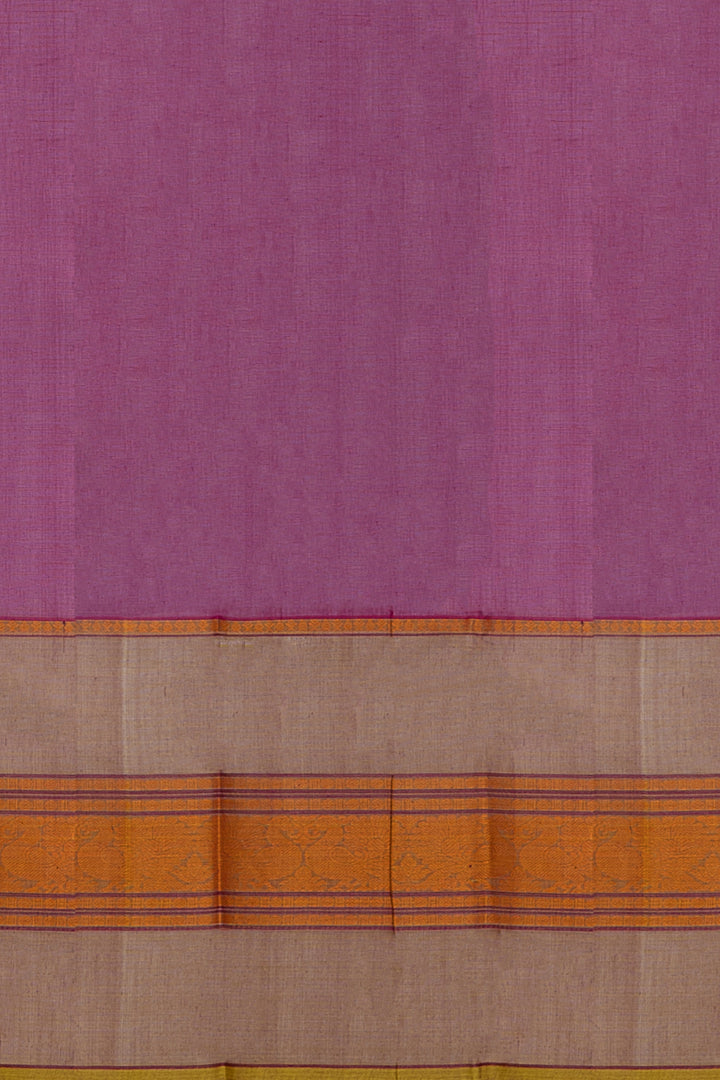 Magenta Rettai Pettu Pure Cotton Saree - Clio Silks
