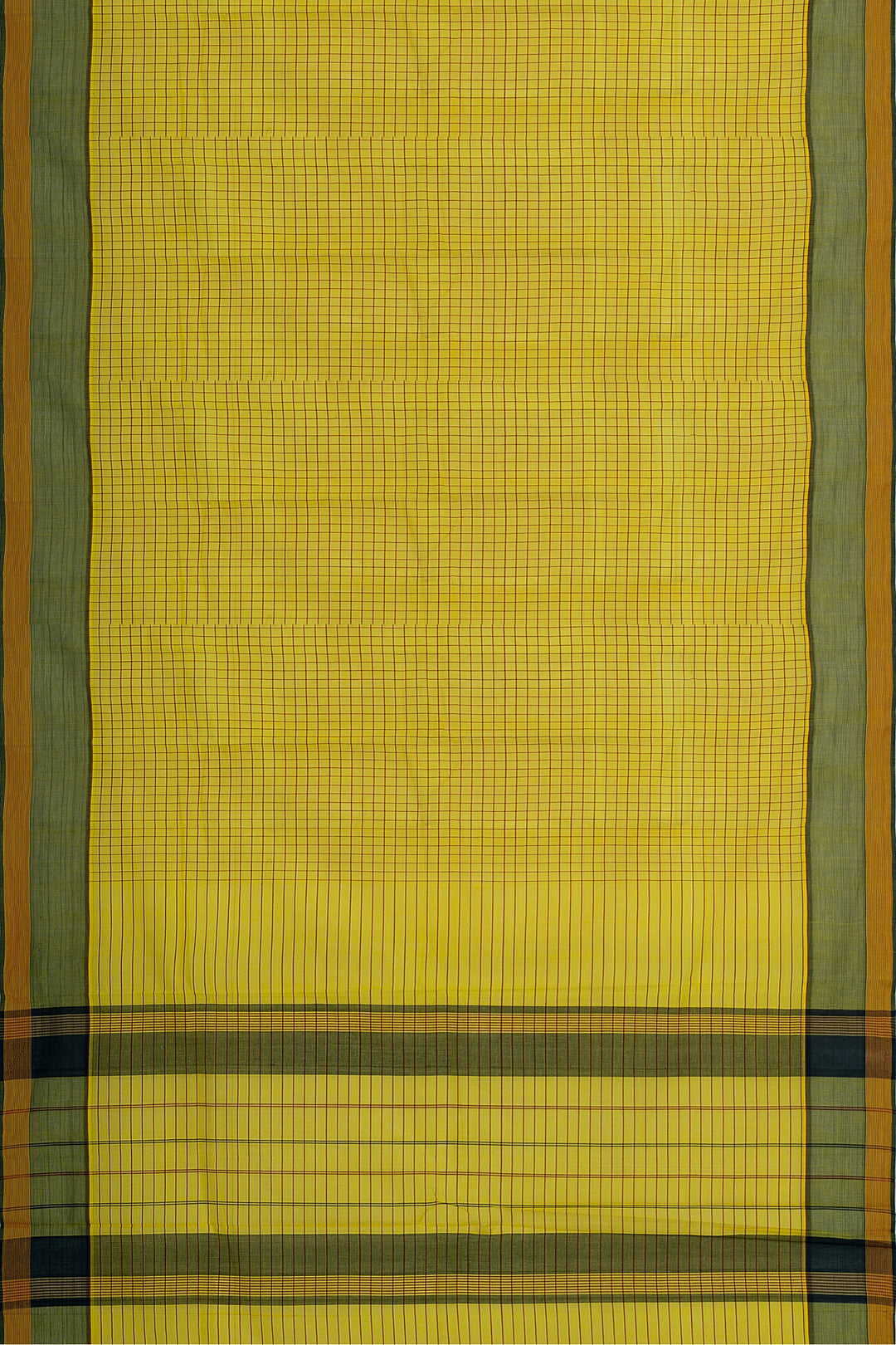 Yellow Podikattam Pure Cotton Sari - Clio Silks