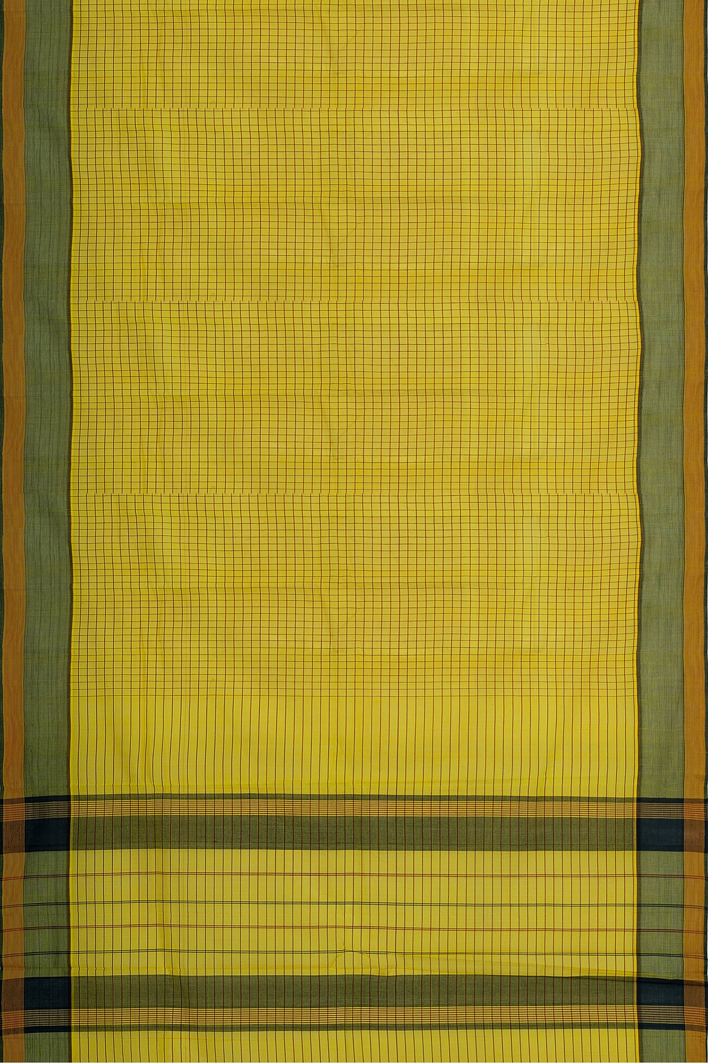 Yellow Podikattam Pure Cotton Sari - Clio Silks