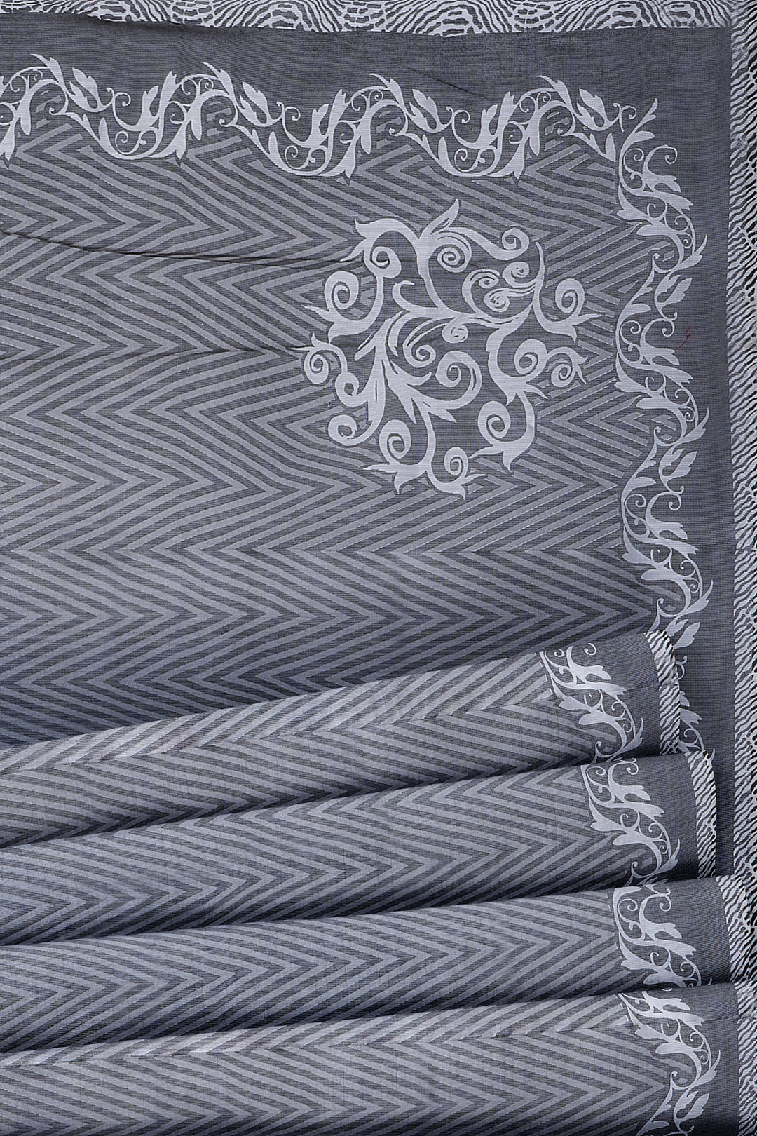 Black and White Kota Cotton Saree - Clio Silks