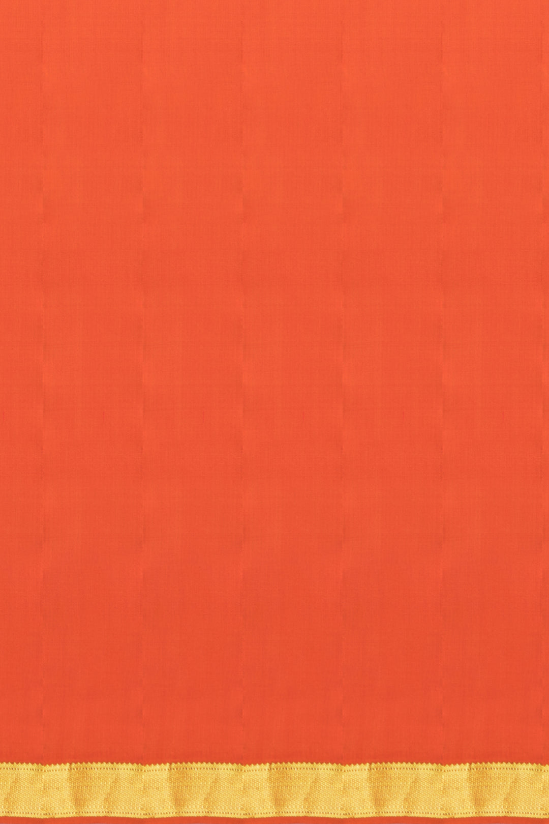 Orange Pure Silk Plain Kanjivaram Saree - Clio Silks