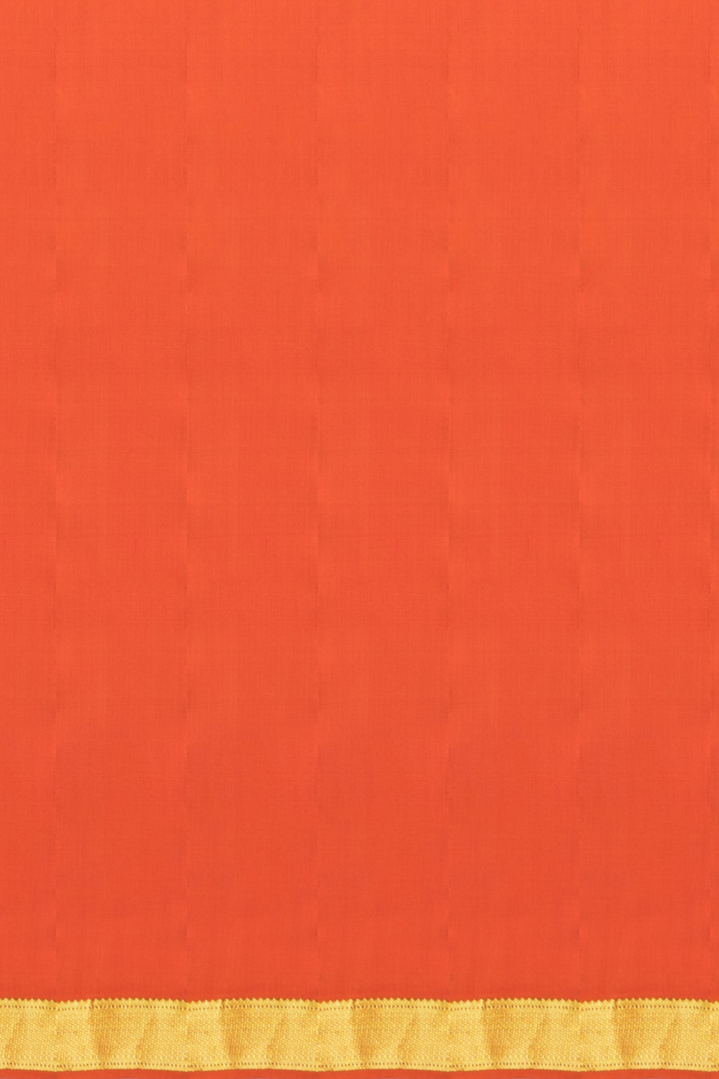 Orange Pure Silk Plain Kanjivaram Saree - Clio Silks