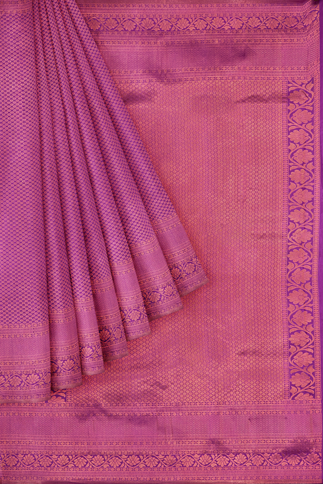 Plum Magenta Brocade Kanjivaram Silk Saree - Clio Silks