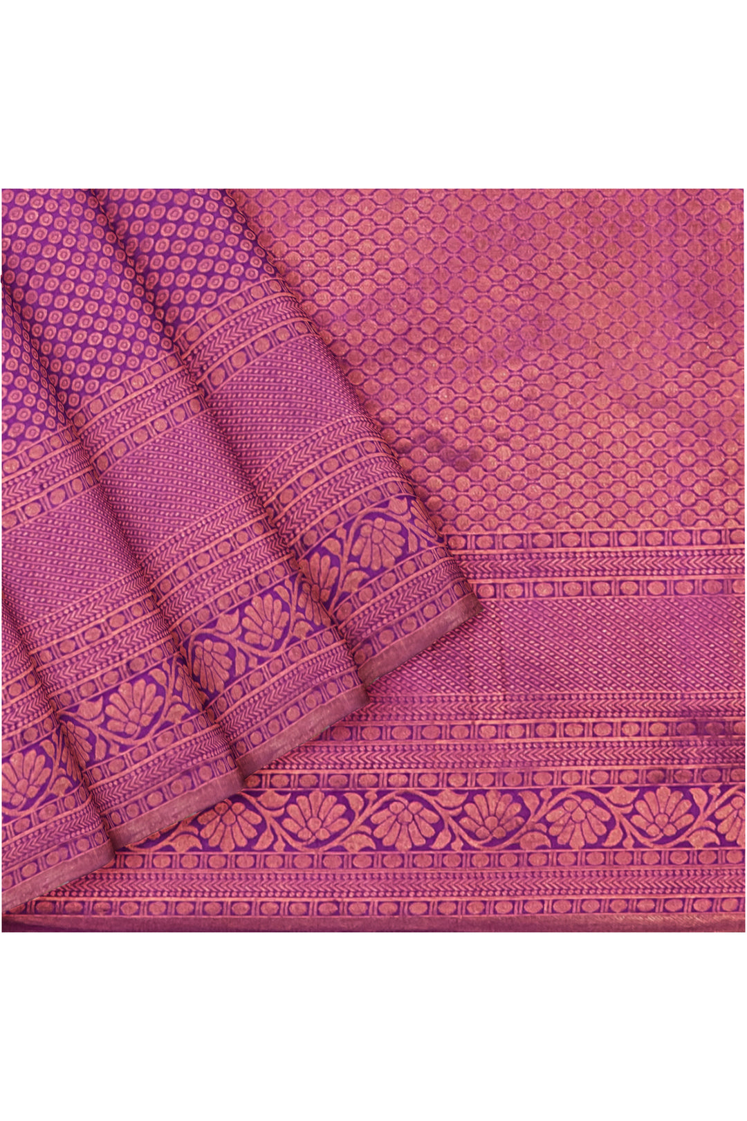 Plum Magenta Brocade Kanjivaram Silk Saree - Clio Silks