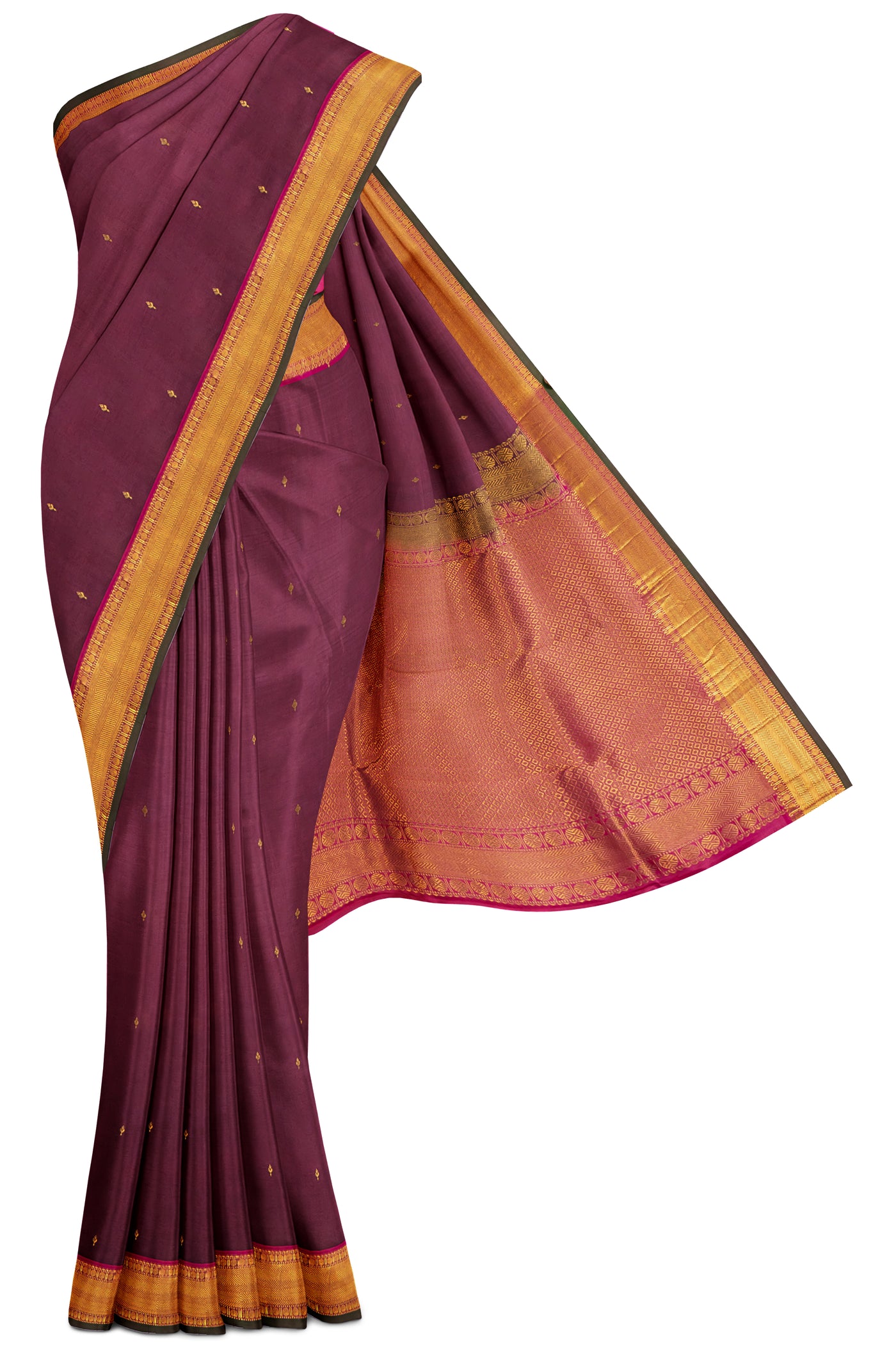 Maroon Traditional Kanjivaram Silk Saree - Clio Silks
