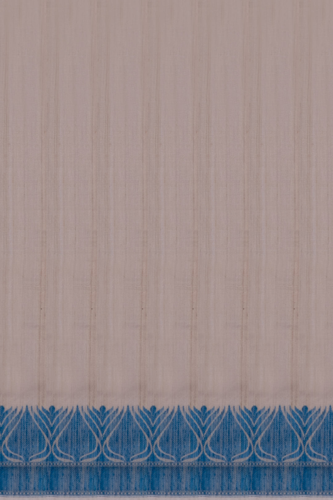 Beige and Blue Handloom Pure Tussar Saree - Clio Silks