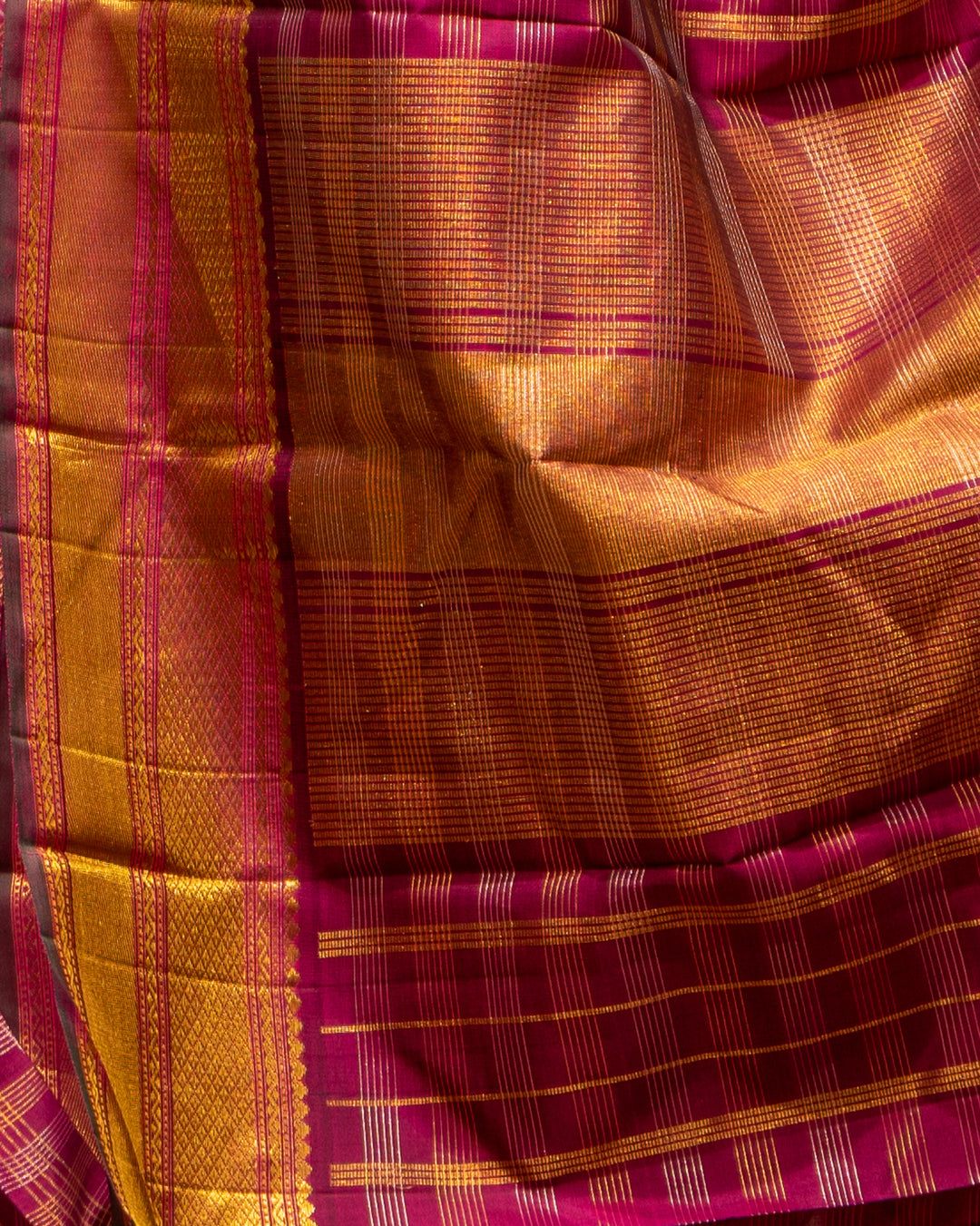 Jamun Purple Muthukattam Pure Kanjivaram Silk Sari - Clio Silks