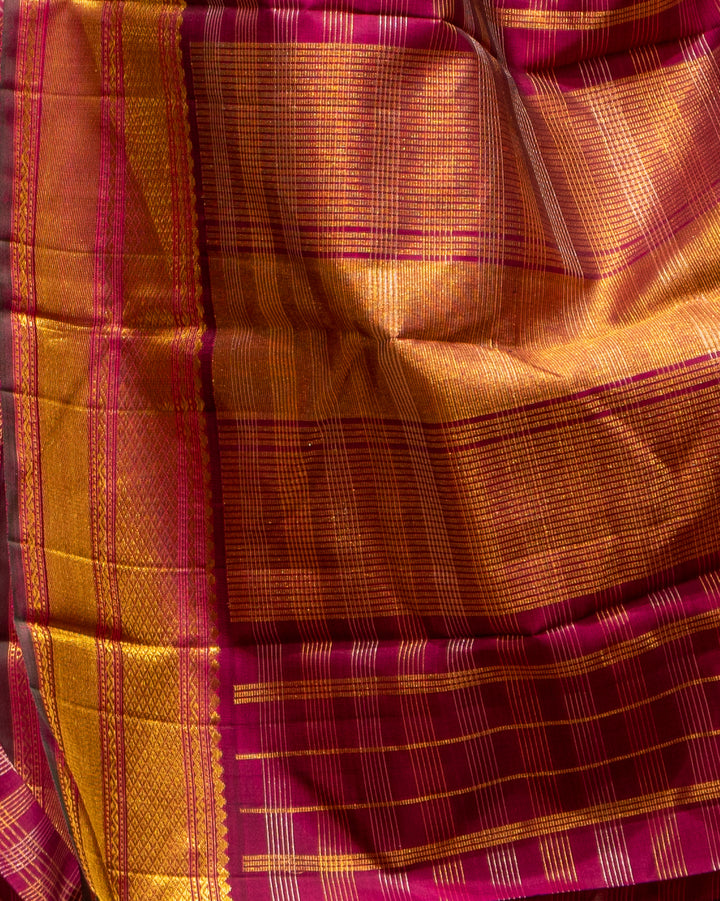 Jamun Purple Muthukattam Pure Kanjivaram Silk Sari - Clio Silks