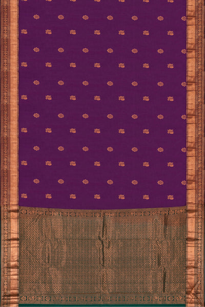 Violet Mayil Chakram Traditional Kanjivaram Silk Sari - Clio Silks